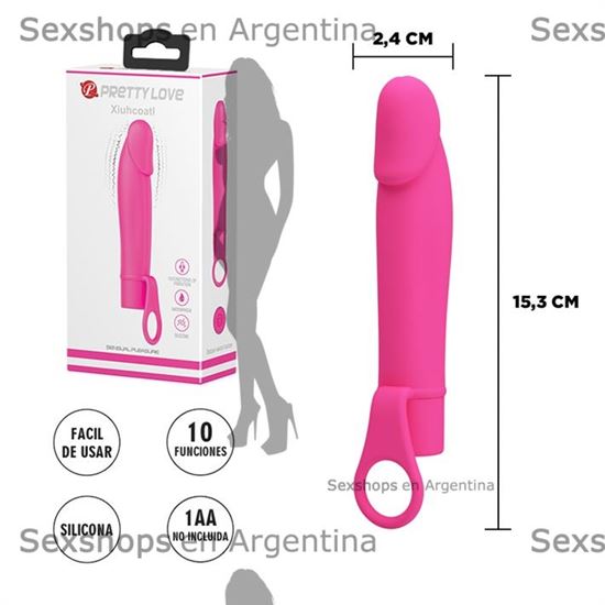 Vibrador con 10 velocidades y anillo para sujetar
